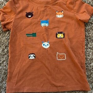 Cat & Jack Orange Animal Faces T-Shirt